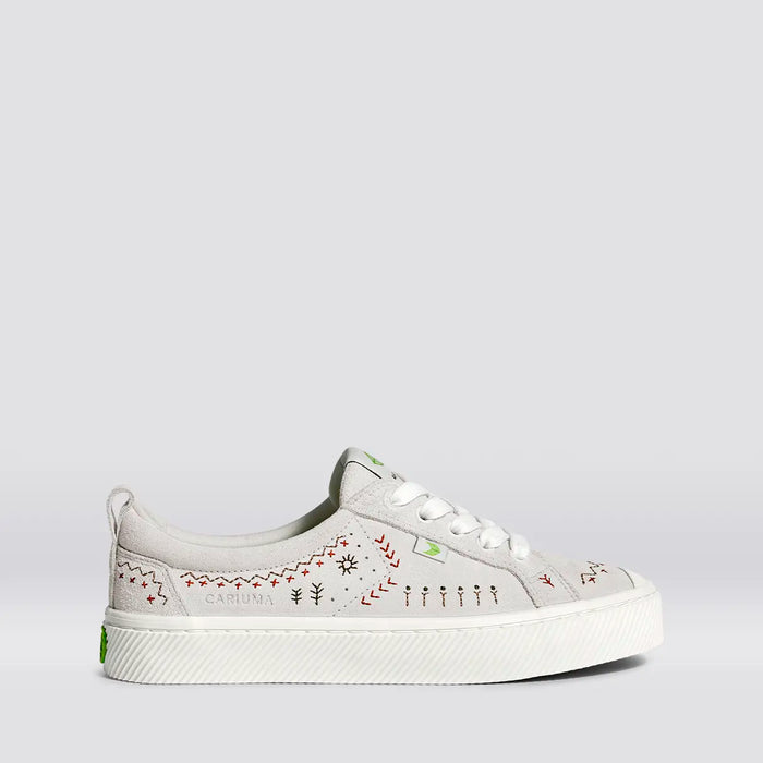 OCA Low 低筒 麂皮運動鞋 煙灰白 繡花