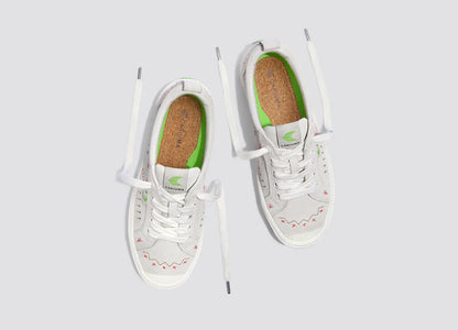 OCA Low 低筒 麂皮運動鞋 煙灰白 繡花