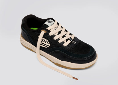 UBA PRO Black Suede and Mesh Light Cream Logo Sneaker