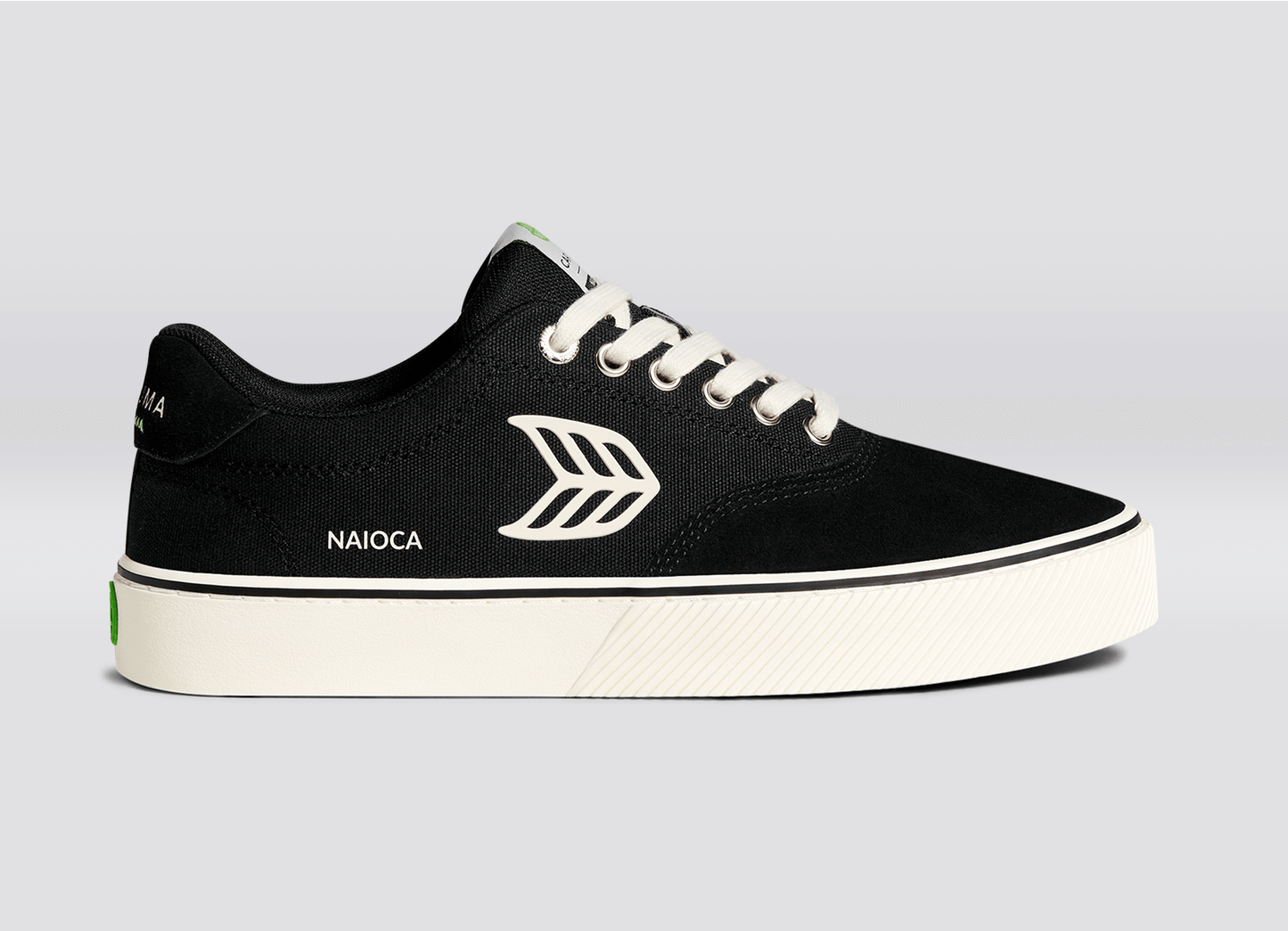 NAIOCA PRO Black Suede and Canvas Ivory Logo Sneaker