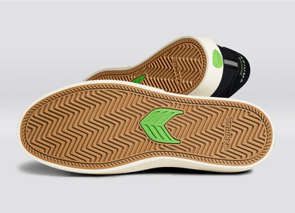 NAIOCA PRO Black Suede and Canvas Ivory Logo Sneaker