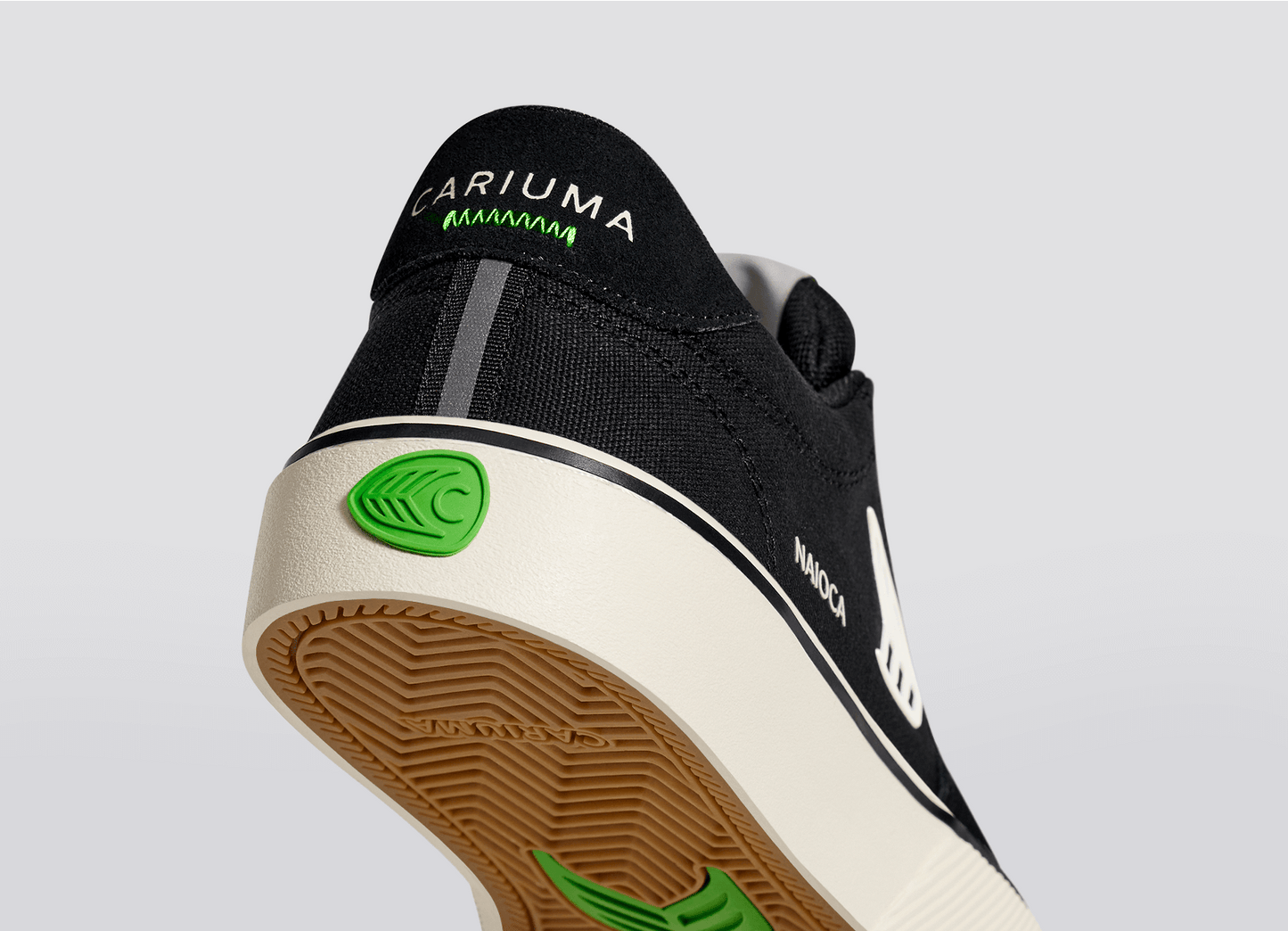 NAIOCA PRO Black Suede and Canvas Ivory Logo Sneaker