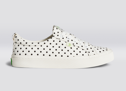 OCA Low White Canvas Black Polka Dots Sneaker