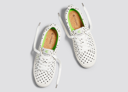 OCA Low White Canvas Black Polka Dots Sneaker