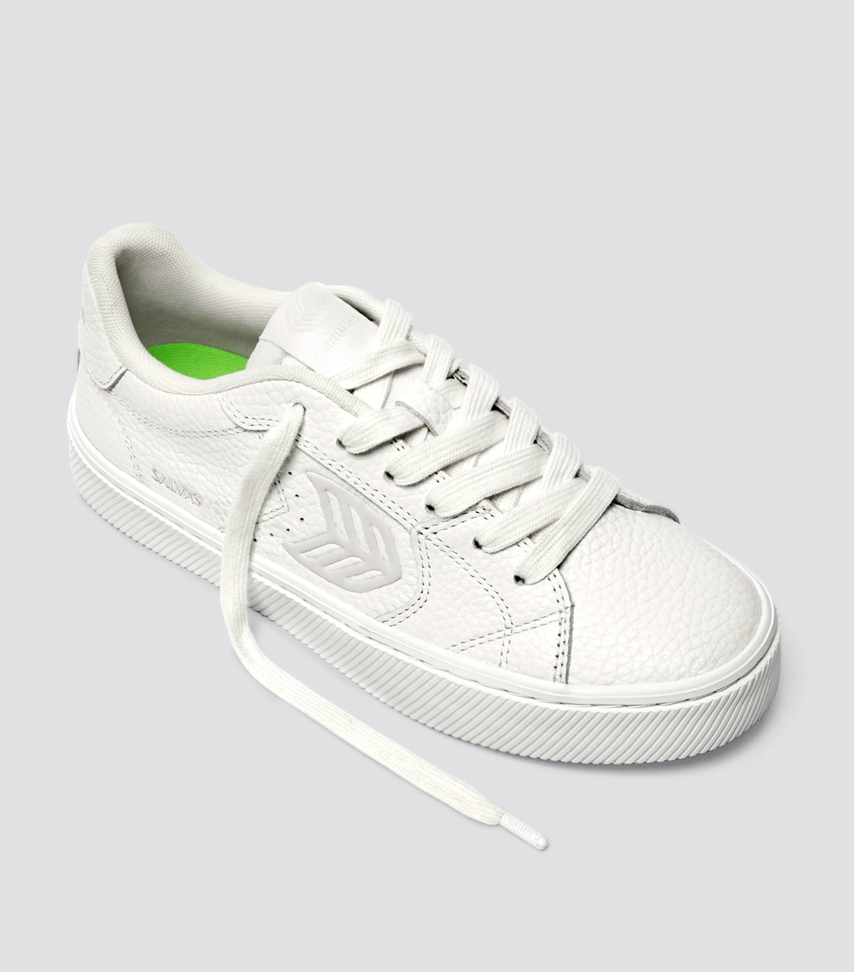 SALVAS 經典 高級皮革運動鞋 白色