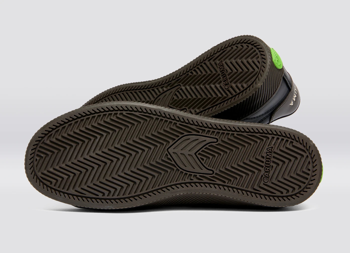 SALVAS Teak Black Leather Ivory Logo Sneaker