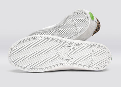 SALVAS 經典 皮革運動鞋 白色 豹紋