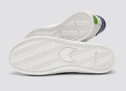 SALVAS 經典 皮革運動鞋 白色 海軍藍